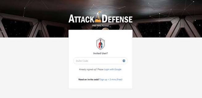 Crear una cuenta en AttackDefense