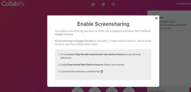 Compartir pantalla con Collabify