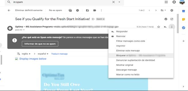Cómo bloquear correos no deseados en Gmail