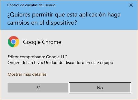 Google Chrome Permisos Administrador