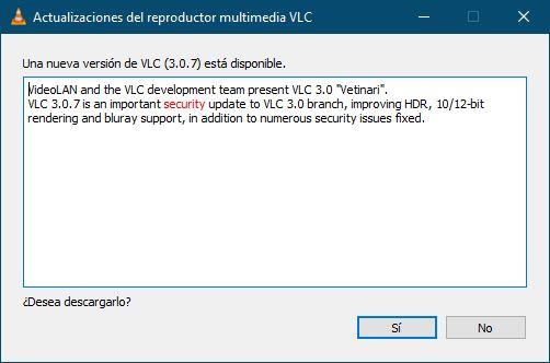 Actualizar VLC 3.0.7