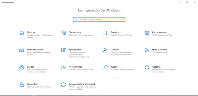 Entrar en la configuración de privacidad de Windows