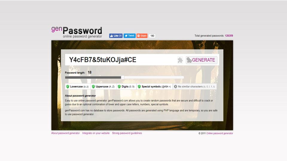 genPassword, servicio para crear claves online