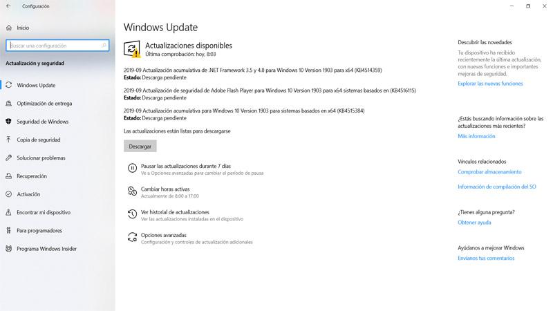 Actualizar parches de Microsoft de septiembre