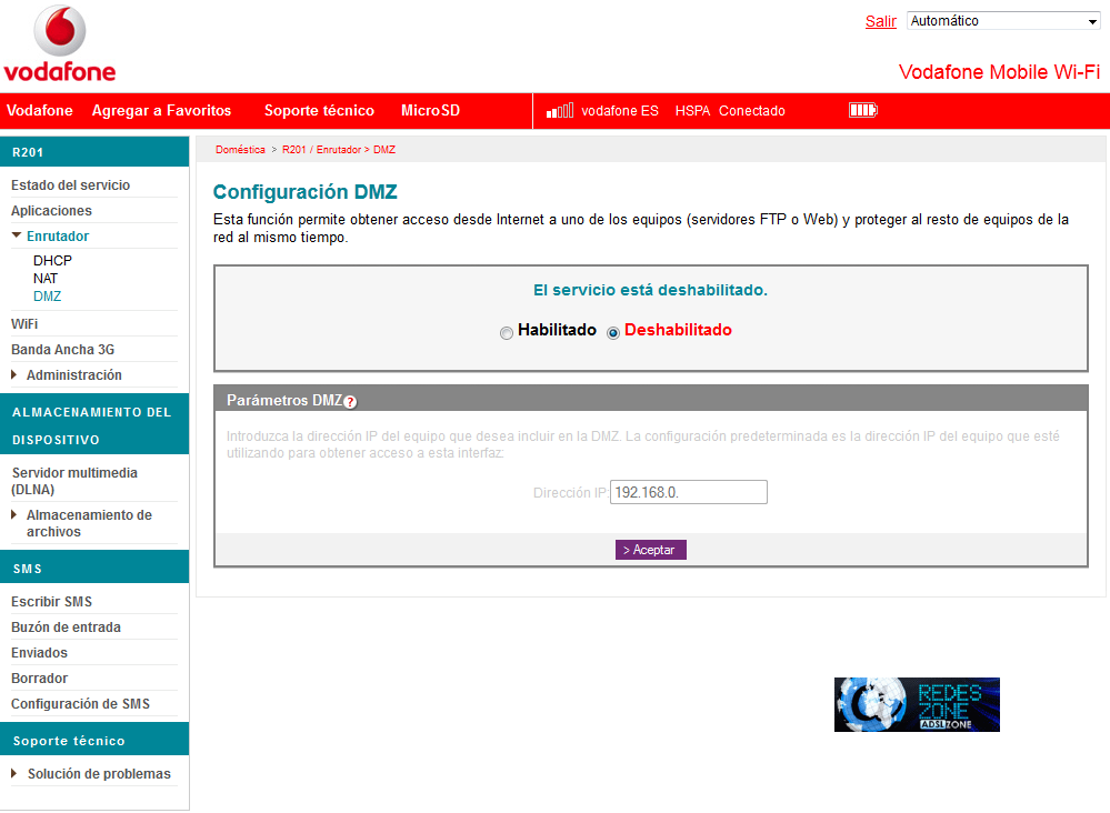 Vodafone Mobile Wi-Fi R201 : Manual de configuración